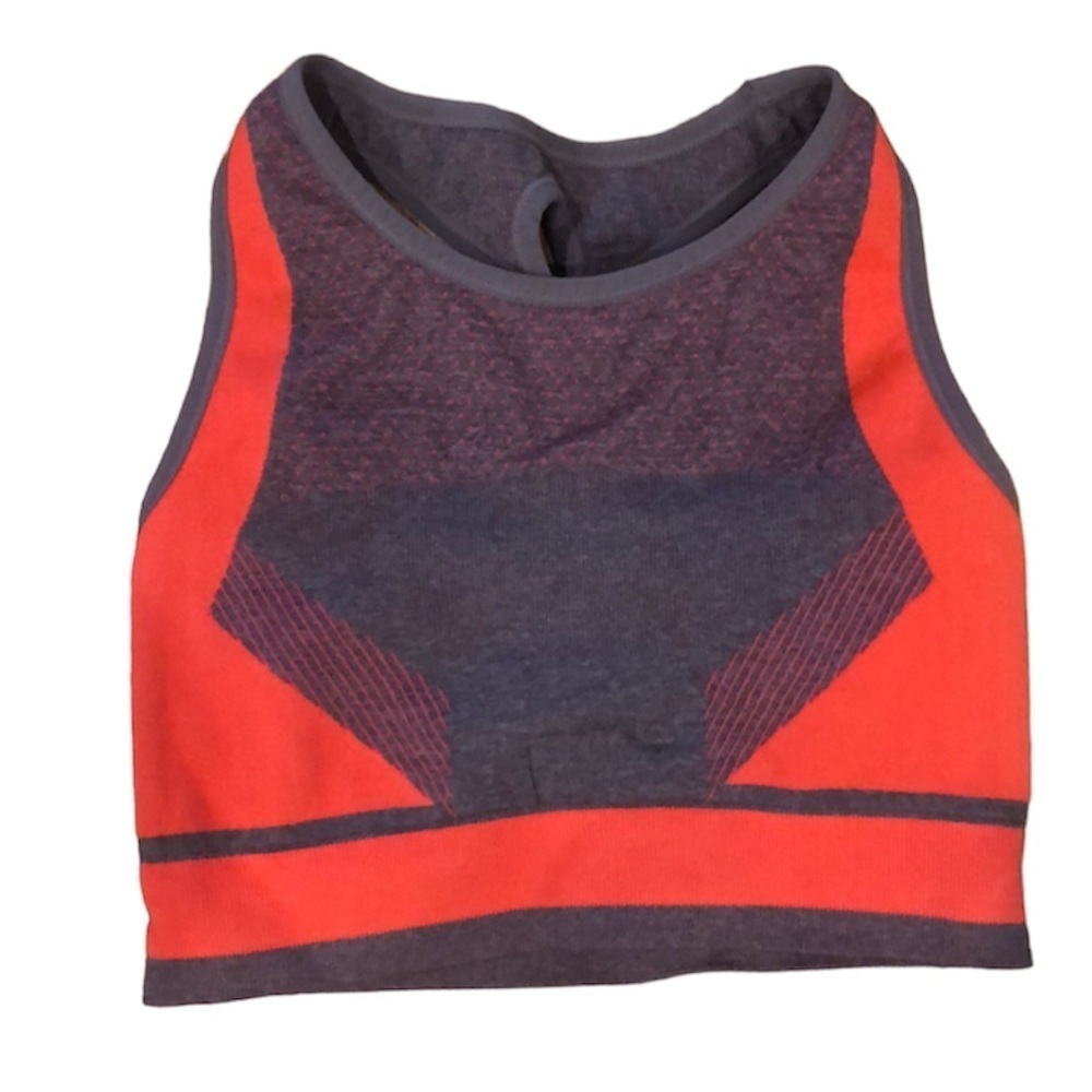 Layer 8 Sports Bra Workout Top Qwik Dry Neon Orange MEDIUM